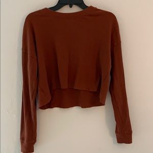 Dark Red Forever 21 Crop Top Tee